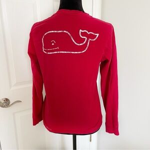 VINEYARD VINES Red Pocket Vintage Longe Sleeve Tee Size Large